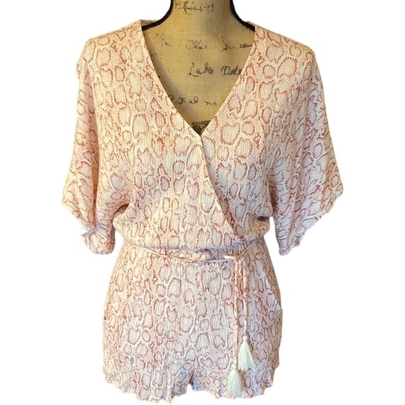 TART Pink and White Snakeskin Romper- size S - Picture 1 of 7